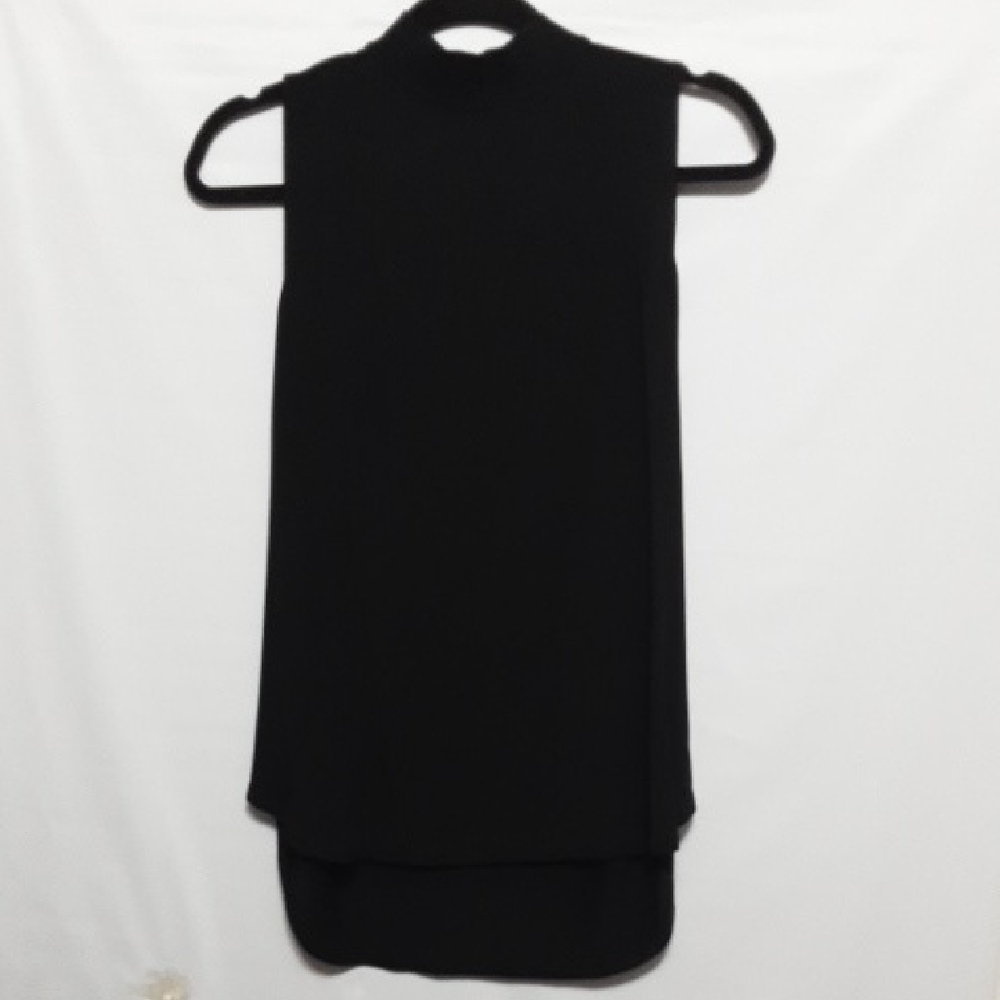 Ann Taylor LOFT Elegant Black Sleeveless‎ Women'S High/ Low Top